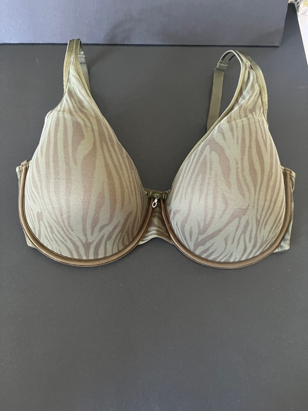 Curvy Couture Olive Zebra Print T-Shirt Bra